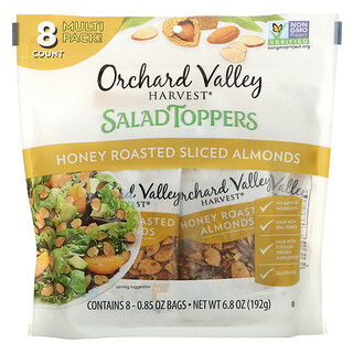 Orchard Valley Harvest, 蜂蜜烤杏仁片，8 袋，每袋 0.85 盎司（24 克）