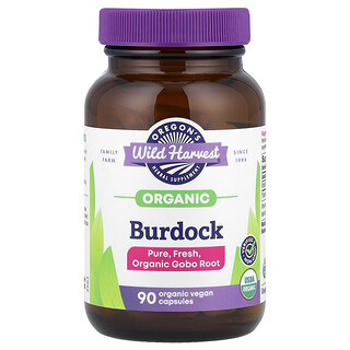 Oregon's Wild Harvest, Bardane biologique, 90 capsules vegan biologique (450 mg par capsule)