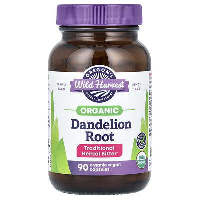 Oregon's Wild Harvest Organic Dandelion Root 1 200 mg 90 Organic Vegan Capsules...