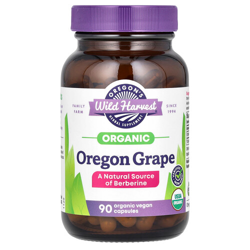 Oregon's Wild Harvest Organic Oregon Grape, 90 Organic Vegan Capsules (380 mg per Capsule)