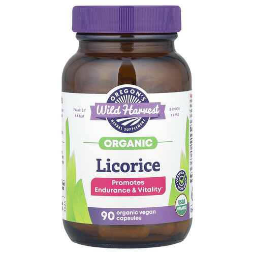 Oregon's Wild Harvest Organic Licorice, 90 Organic Vegan Capsules (450 mg per Capsule)