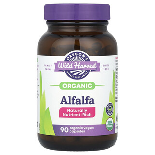 Oregon's Wild Harvest, Alfalfa orgánica, 90 cápsulas veganas orgánicas (400 mg por cápsula)