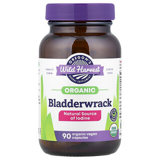 Oregon's Wild Harvest, Bladderwrack Orgânico, 600 mg, 90 Cápsulas Veganas Orgânicas