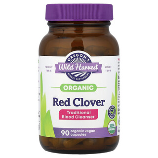 Oregon's Wild Harvest, Økologisk rødkløver, 90 økologiske veganske kapsler (350 mg pr. kapsel)