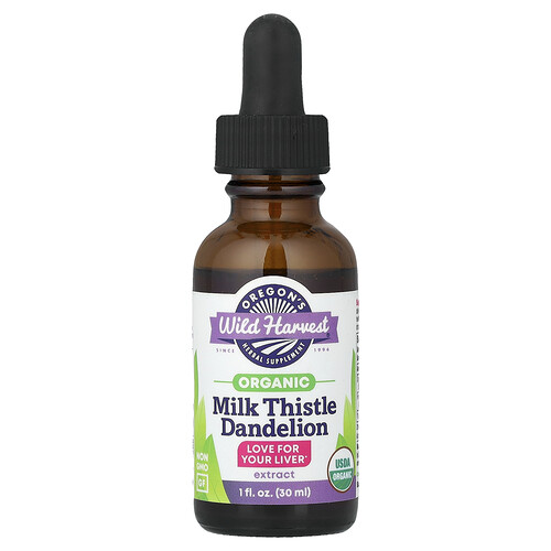 Oregon's Wild Harvest Organic Milk Thistle Dandelion Extract, 1 fl oz (30 ml)