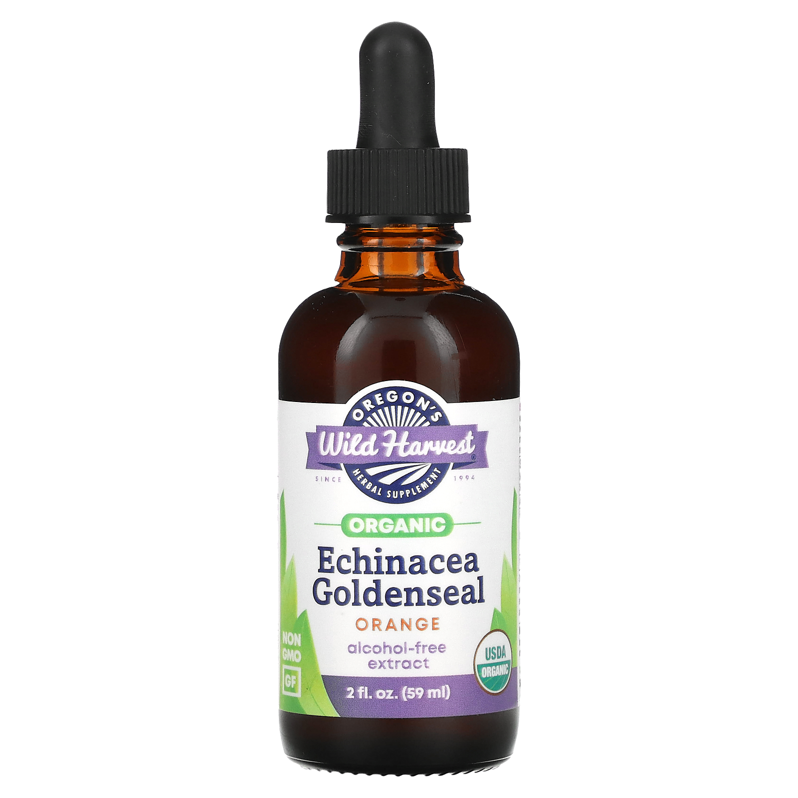 Oregon's Wild Harvest, Organic Echinacea Goldenseal, Orange, 2 fl oz (59 ml)