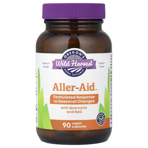 Oregon's Wild Harvest Aller-Aid™ with Quercetin and NAC, 90 Vegan Capsules