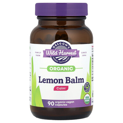 Oregon's Wild Harvest, Toronjil orgánico, Toronjil orgánico, 90 cápsulas veganas (375 mg por cápsula)