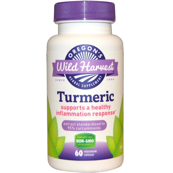 Oregon's Wild Harvest, Turmeric, 60 Vegetarian Capsules iHerb