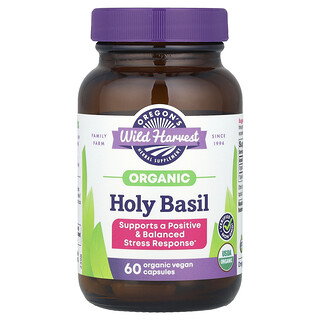 Oregon's Wild Harvest, Basilic sacré biologique, 60 capsules vegan (400 mg par capsule)