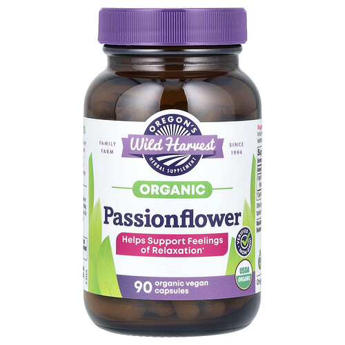 Oregon's Wild Harvest, Organic Passionflower, 90 Organic Vegan Capsules (400 mg per Capsule)