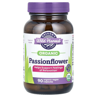 Oregon's Wild Harvest, Passionflower Organik, 90 Kapsul Vegan Organik (400 mg per Kapsul)