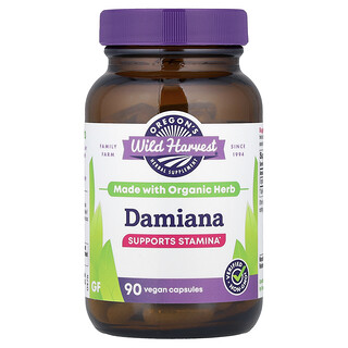 Oregon's Wild Harvest, Damiana, 90 veganska kapslar (375 mg per kapsel)