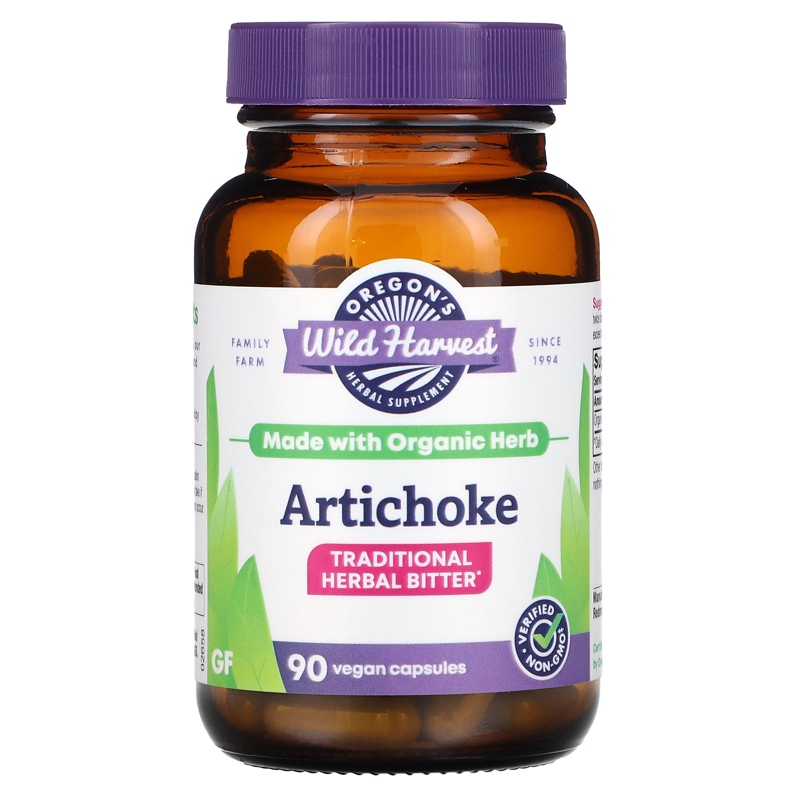 Oregons Wild Harvest Artichoke 90 Vegan Capsules