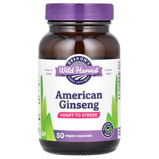 Oregon's Wild Harvest, American Ginseng, 50 Vegan Capsules (500 mg per Capsule)