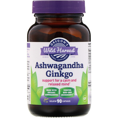 

Ashwagandha Ginkgo, 90 Gelatin Capsules