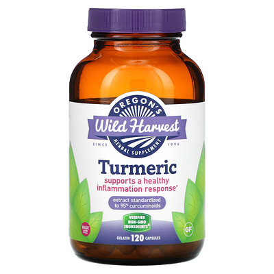 

Oregon's Wild Harvest Turmeric, 120 Vegetarian Capsules