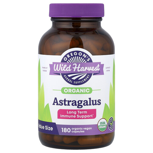 Oregon's Wild Harvest, Organic Astragalus, Tragant, 180 vegane Bio-Kapseln (375 mg pro Kapsel)