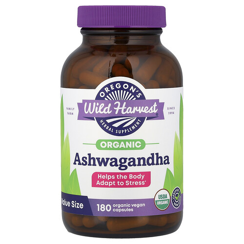 Oregon's Wild Harvest, Organic Ashwagandha, Ashwagandha, 180 vegane Bio-Kapseln (400 mg pro Kapsel)