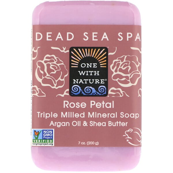 Triple Milled Mineral Soap Bar, Rose Petal, 7 oz (200 g)