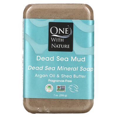 

One with Nature Dead Sea Mineral Soap Bar Dead Sea Mud Fragrance-Free 7 oz (200 g)