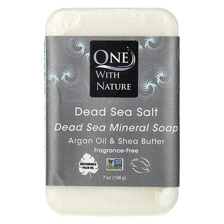 One with Nature, Dead Sea Mineral Bar Soap, Fragrance Free, 7 oz (198 g)