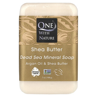 One with Nature, Ölü Deniz Mineral Bar Sabunu, Shea Yağı, 7 oz (198 g)