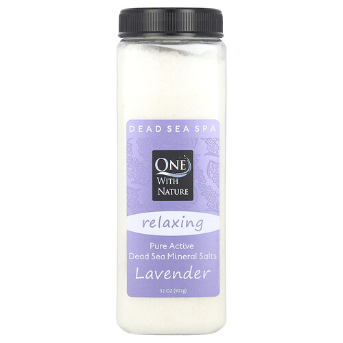 One with Nature, Dead Sea Spa, Mineral Salts, Relaxing, Lavender, 32 oz (907 g)