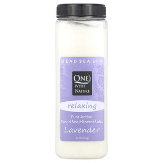 One with Nature, Ölü Deniz Mineral Tuzları, Lavanta, 32 oz (907 g)