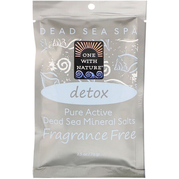 One with Nature‏, Dead Sea Spa, Mineral Salts, Detox, Fragrance Free , 2.5 oz (70 g)
