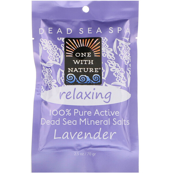One with Nature, Dead Sea Spa, минеральные соли, расслабляющее средство, лаванда, 70 г