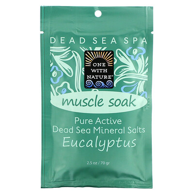 One with Nature Dead Sea Spa, минералы, расслабление мышц, с запахом эвкалипта, 70 г