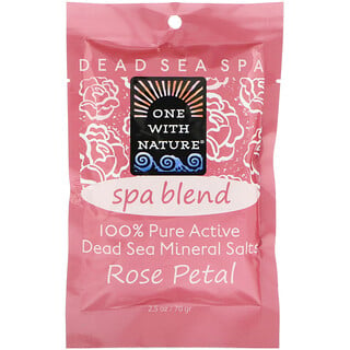 One with Nature, Dead Sea Spa, Mineral Salts, Spa Blend, Rose Petal, 2.5 oz (70 g)