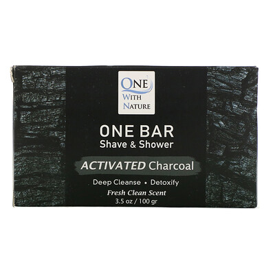 One with Nature One Bar, Shave & Shower, Activated Charcoal, 3.5 oz (100 g)
