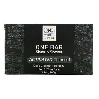 One with Nature, One Bar, Shave & Shower, Activated Charcoal, 3.5 oz (100 g)