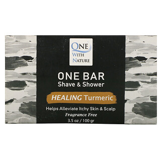 One with Nature, One Bar, Shave & Shower, Healing Turmeric,  Fragrance Free, 3.5 oz (100 g)