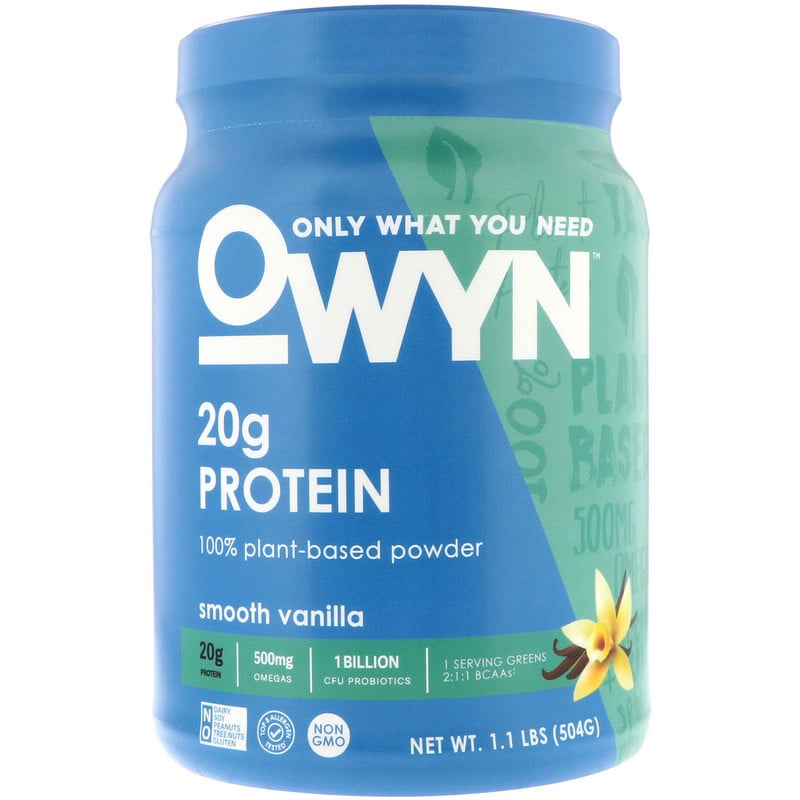 OWYN, Protein, 100% Plant-Based Powder, Smooth Vanilla, 1.1 lbs (504 g ...