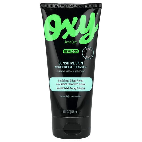 Oxy Skin Care Sensitive Skin Acne Cream Cleanser, 5 fl oz (148 ml)