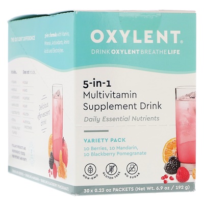 

Oxylent, Напиток с мультивитаминными добавками, с разными вкусами, 30 пакетиков по 6,4 г (0,23 унции) каждый