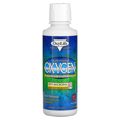 

OxyLife Stabilized Oxygen with Colloidal Silver and Aloe Vera Mountain Berry 16 oz (473 ml)