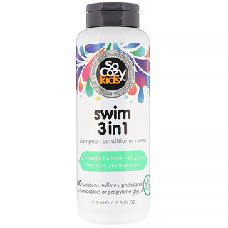 SoCozy, Kids, Shampoo Swim 3 em 1, Shampoo - Condicionador - Lavagem, 10,5 fl oz (311 ml)