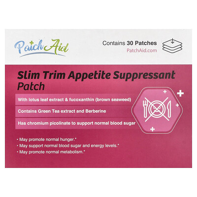 PatchAid, Slim Trim, Parche supresor del apetito, 30 parches