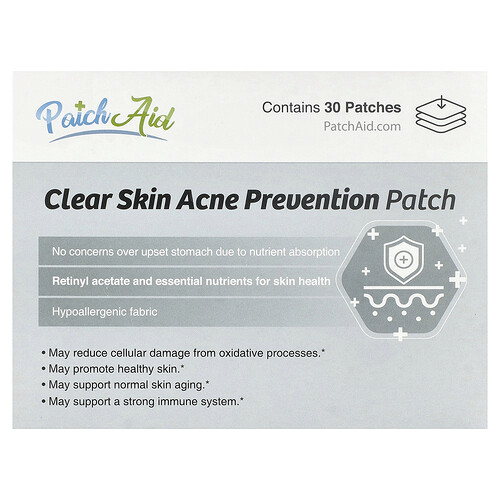 PatchAid, Clear Skin Acne Prevention Patch, Pflaster zur Vorbeugung von Akne, 30 Pflaster