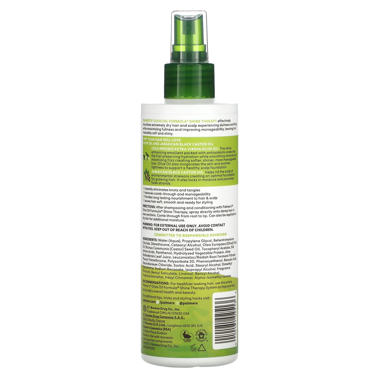 Palmers Olive Oil Formula With Vitamin E Shine Therapy Leave In Conditioner 85 Fl Oz 250 Ml 8936