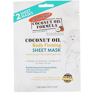 Отзывы о Палмерс, Coconut Oil, Body Firming Sheet Mask, 2 Sheet Masks, 0.84 fl oz (25 ml)