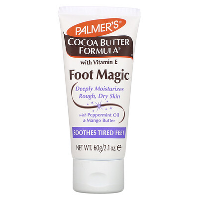 Palmers Foot Magic, состав с какао-маслом, витаминомЕ, маслом перечной мяты и маслом манго, 60г (2,1унции)