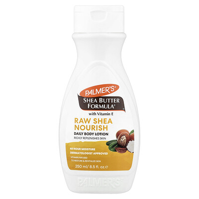 Palmer's, Shea Butter Formula® con vitamina E, Loción corporal de uso diario, Karité crudo, 250 ml (8,5 oz. líq.)