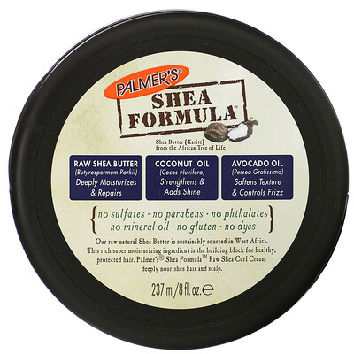 Palmer's Shea Formula, увлажнение и восстановление, крем для кудрявых волос с нерафинированным маслом ши, 8 ж. унц.(237 мл)