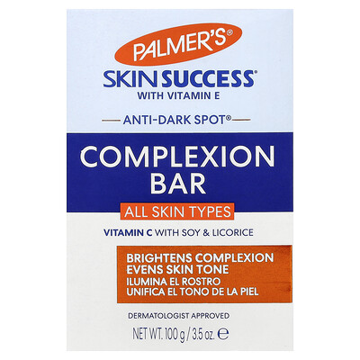 Palmer's, Skin Success® con vitamina E, Barra de jabón antimanchas oscuras para la tez con vitamina E, Todo tipo de piel, 100 g (3,5 oz)