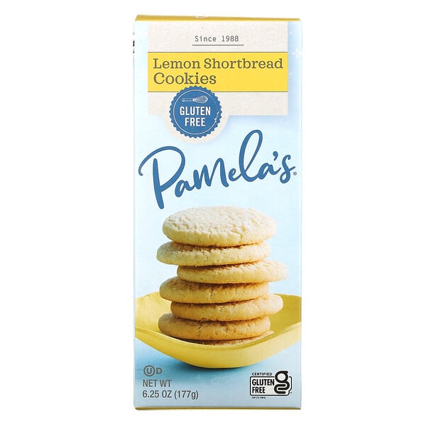 Pamela's Products, Shortbread Cookies, Lemon, 6.25 oz (177 g)